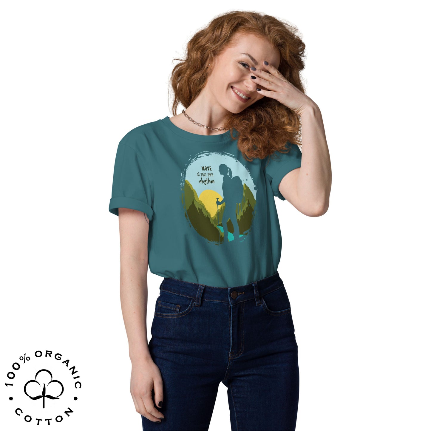 MOVE AT YOUR OWN RHYTHM Women's Organic Cotton T-Shirt