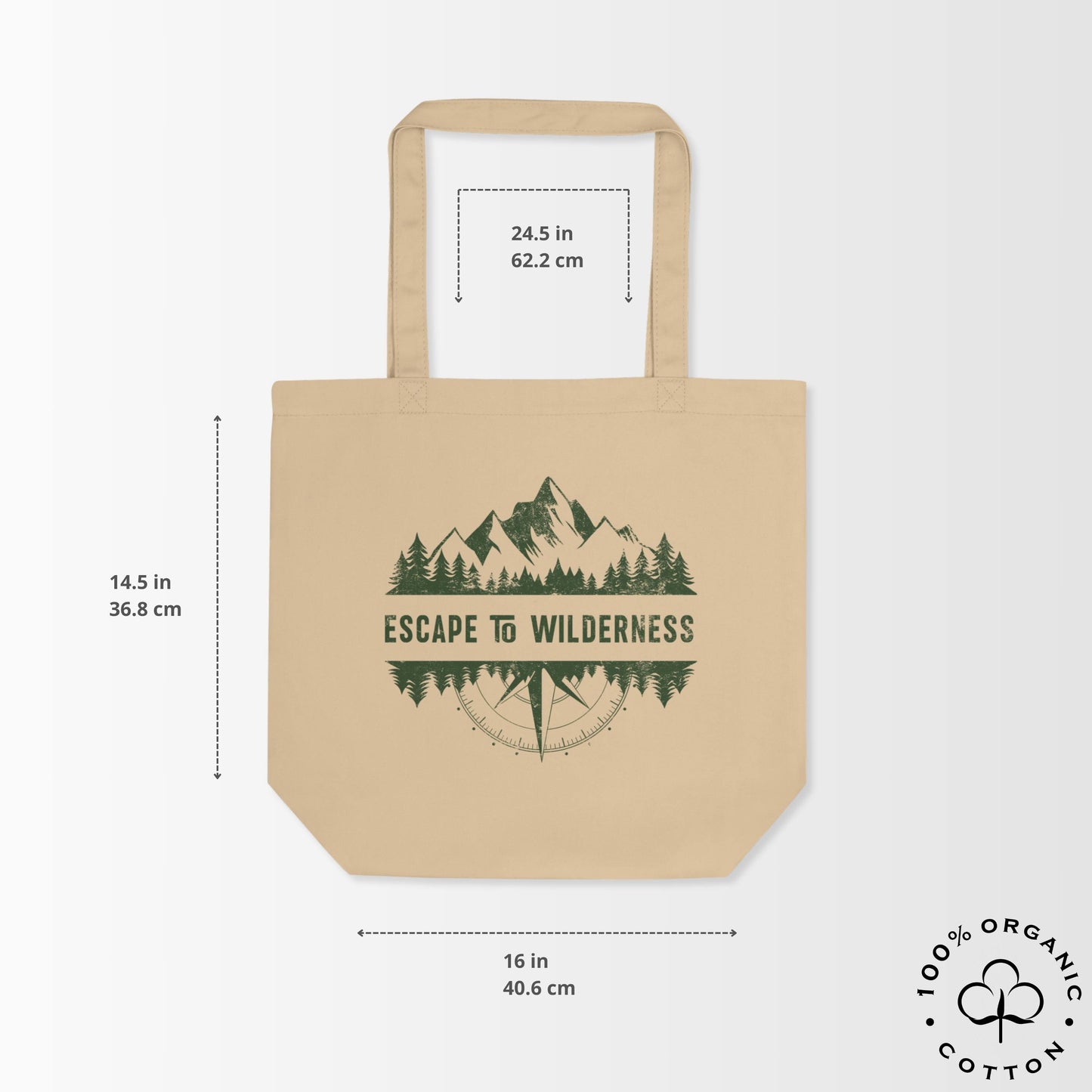 ESCAPE TO WILDERNESS Organic Cotton Medium Tote Bag