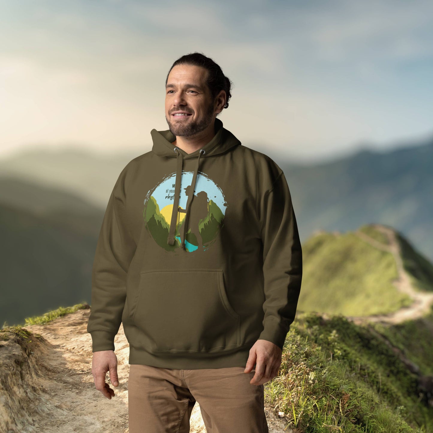 MOVE AT YOUR OWN RHYTHM Men's Cotton Hoodie