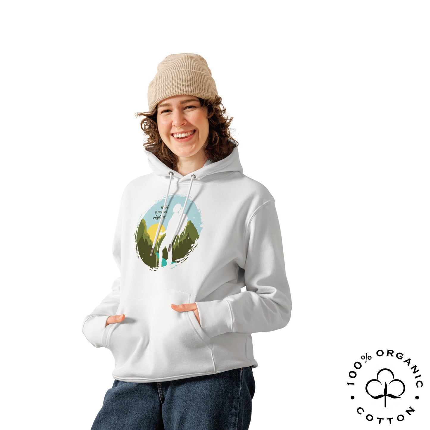 MOVE AT YOUR OWN RHYTHM Women's Organic Cotton Hoodie