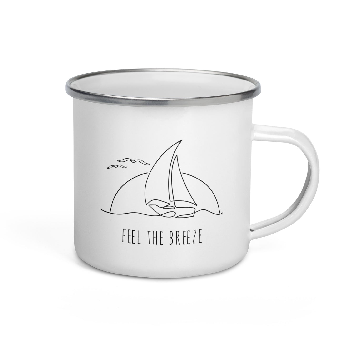 Feel the Breeze Enamel Mug - Boat Sailing