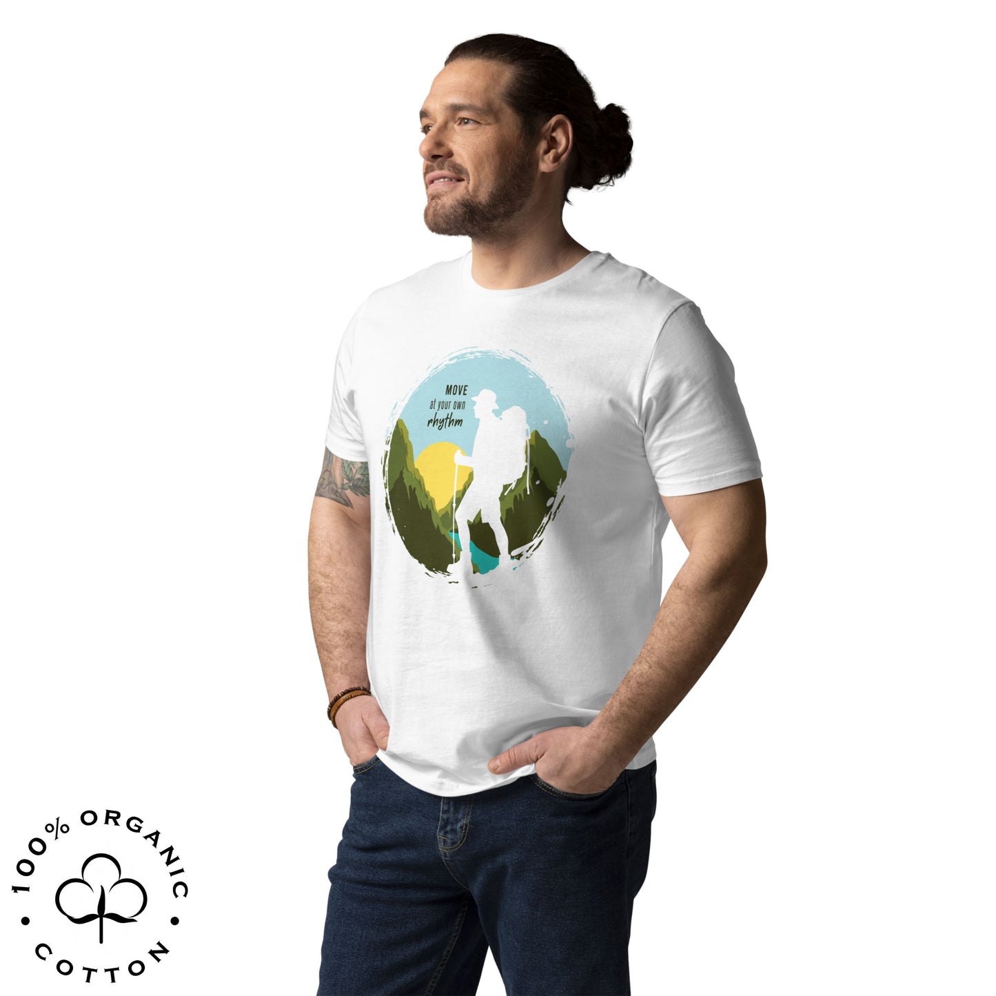 MOVE AT YOUR OWN RHYTHM Men's Organic Cotton T-Shirt