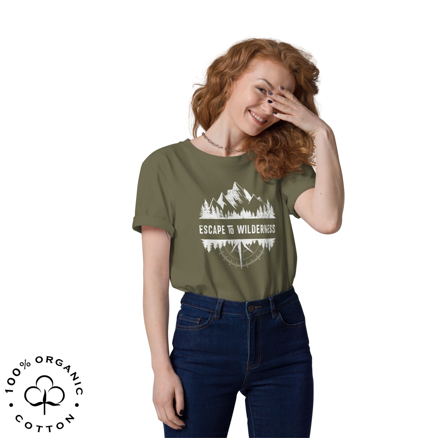 ESCAPE TO WILDERNESS Women's Organic Cotton T-Shirt
