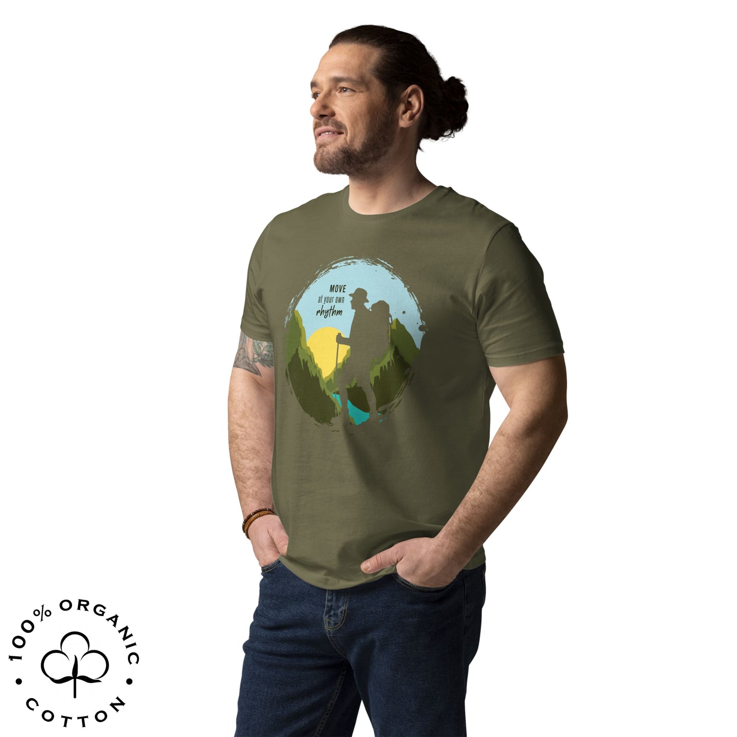 MOVE AT YOUR OWN RHYTHM Men's Organic Cotton T-Shirt