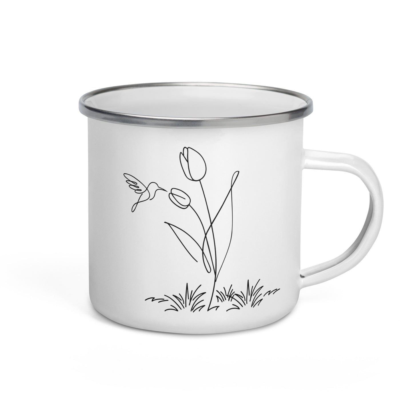 Fresh Feeling Enamel Mug - Tulip and Hummingbird