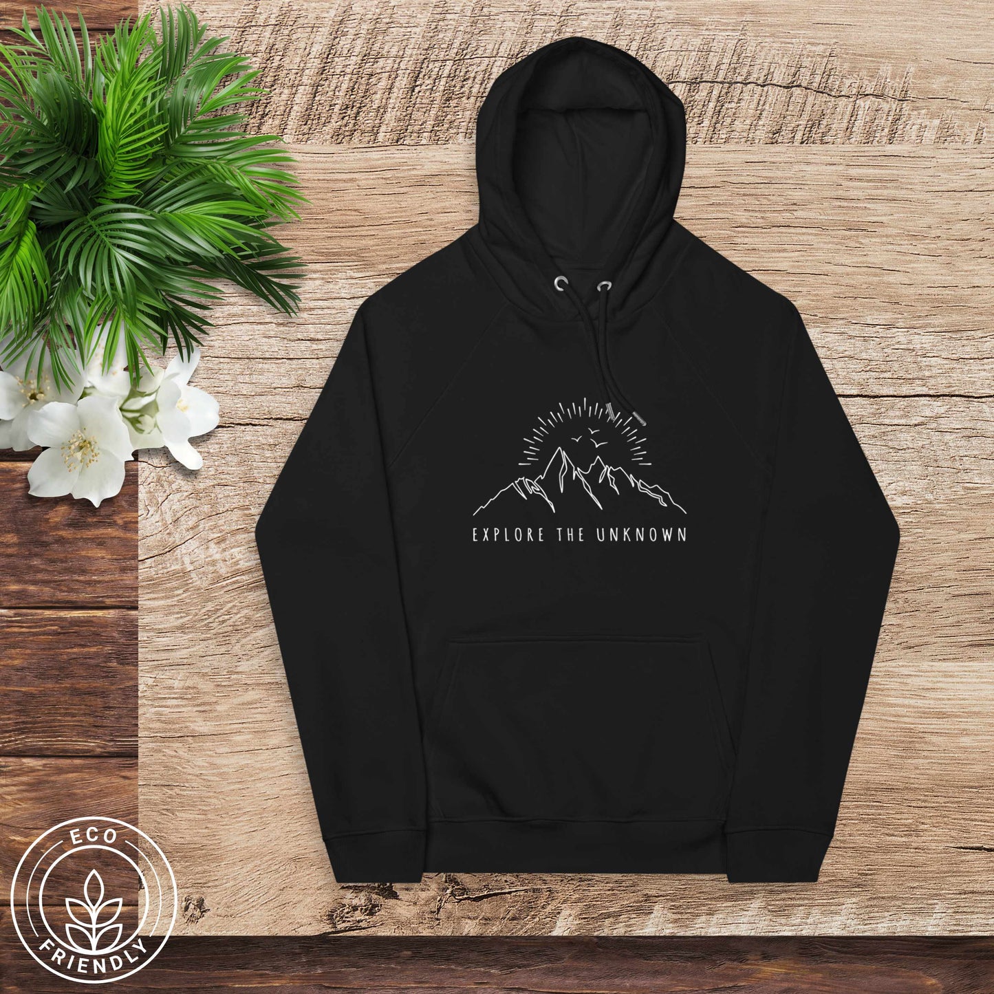 EXPLORE THE UNKNOWN Unisex Eco Hoodie