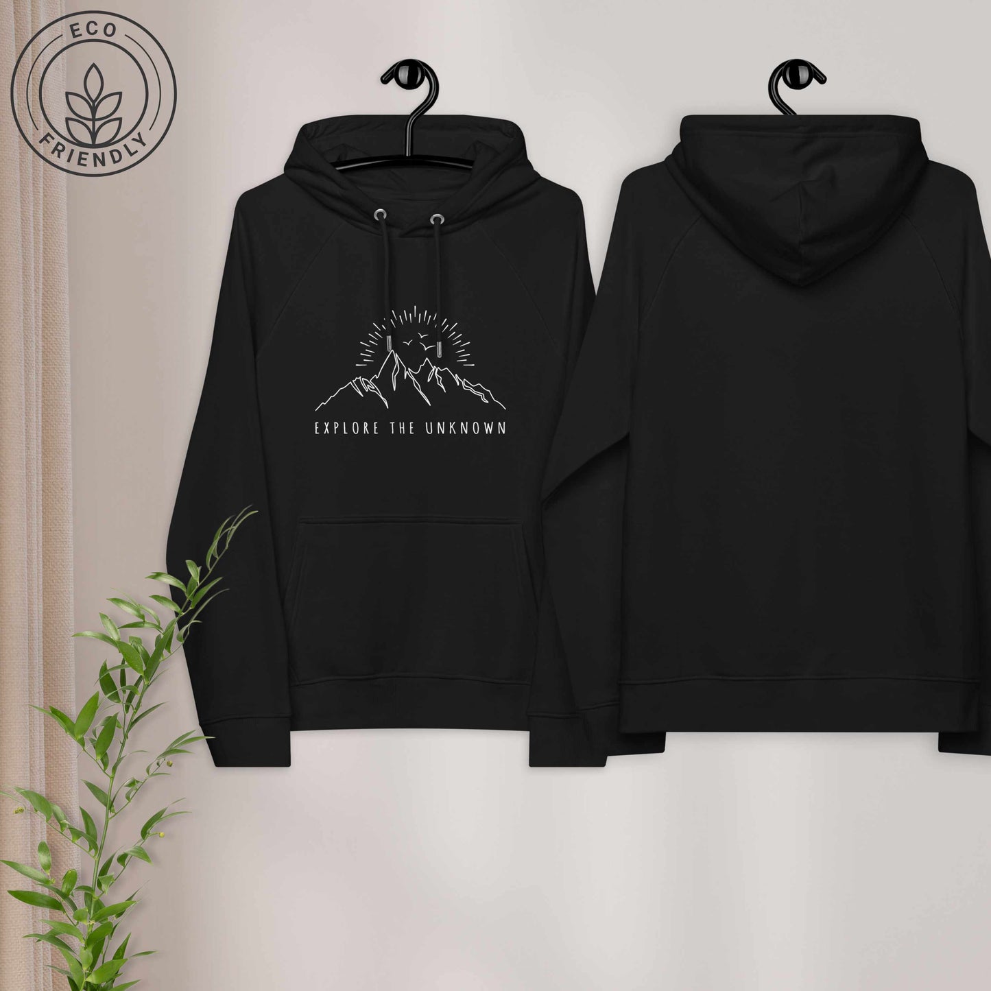 EXPLORE THE UNKNOWN Unisex Eco Hoodie