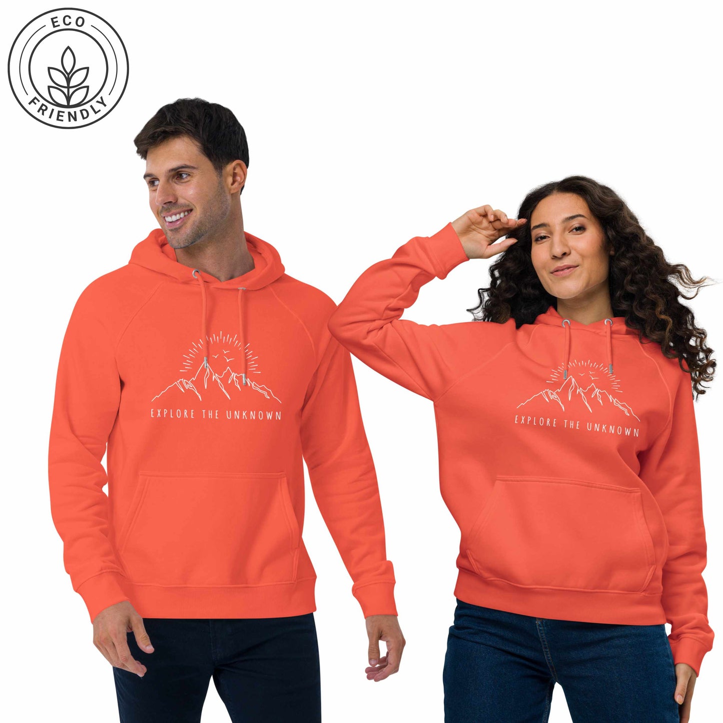 EXPLORE THE UNKNOWN Unisex Eco Hoodie