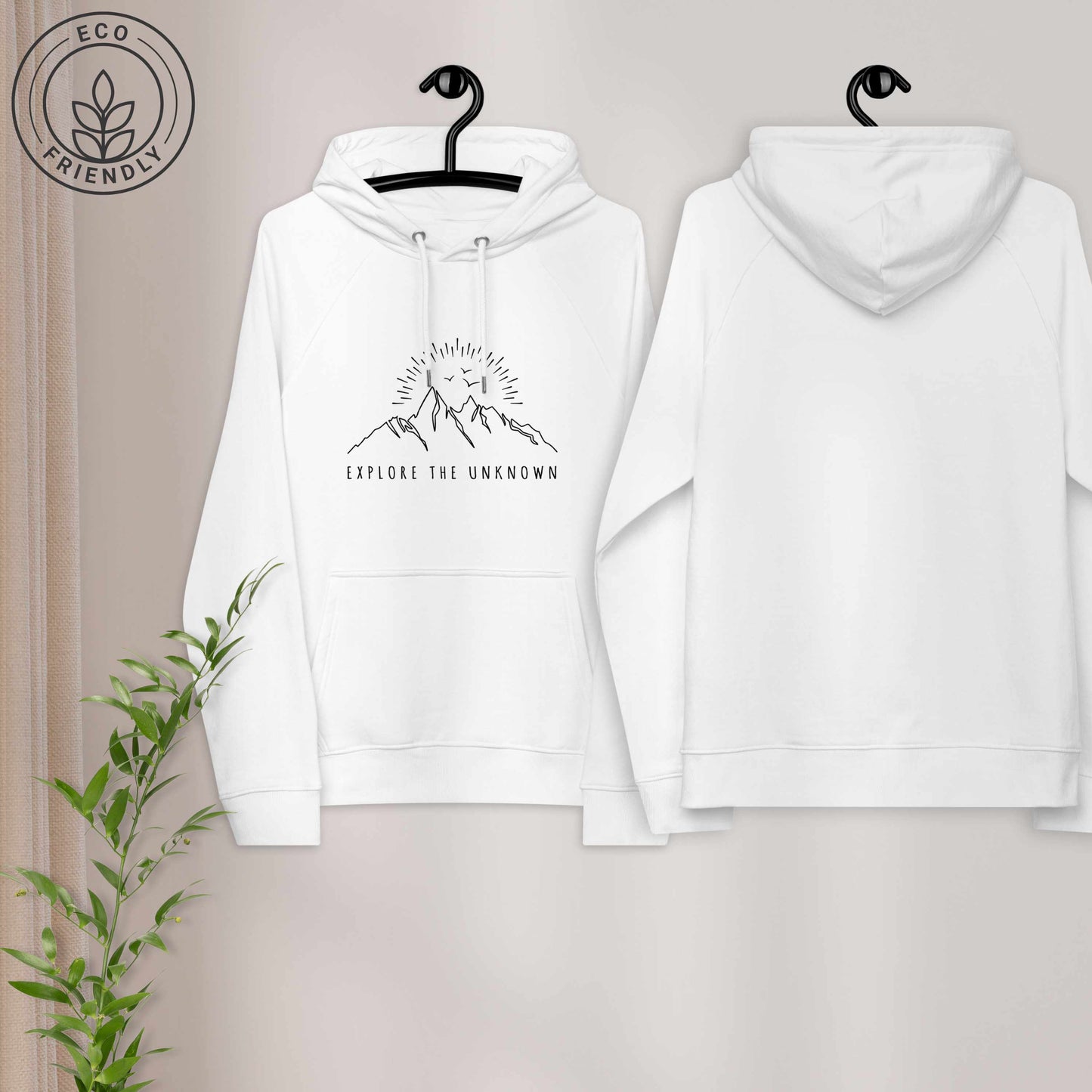 EXPLORE THE UNKNOWN Unisex Eco Hoodie