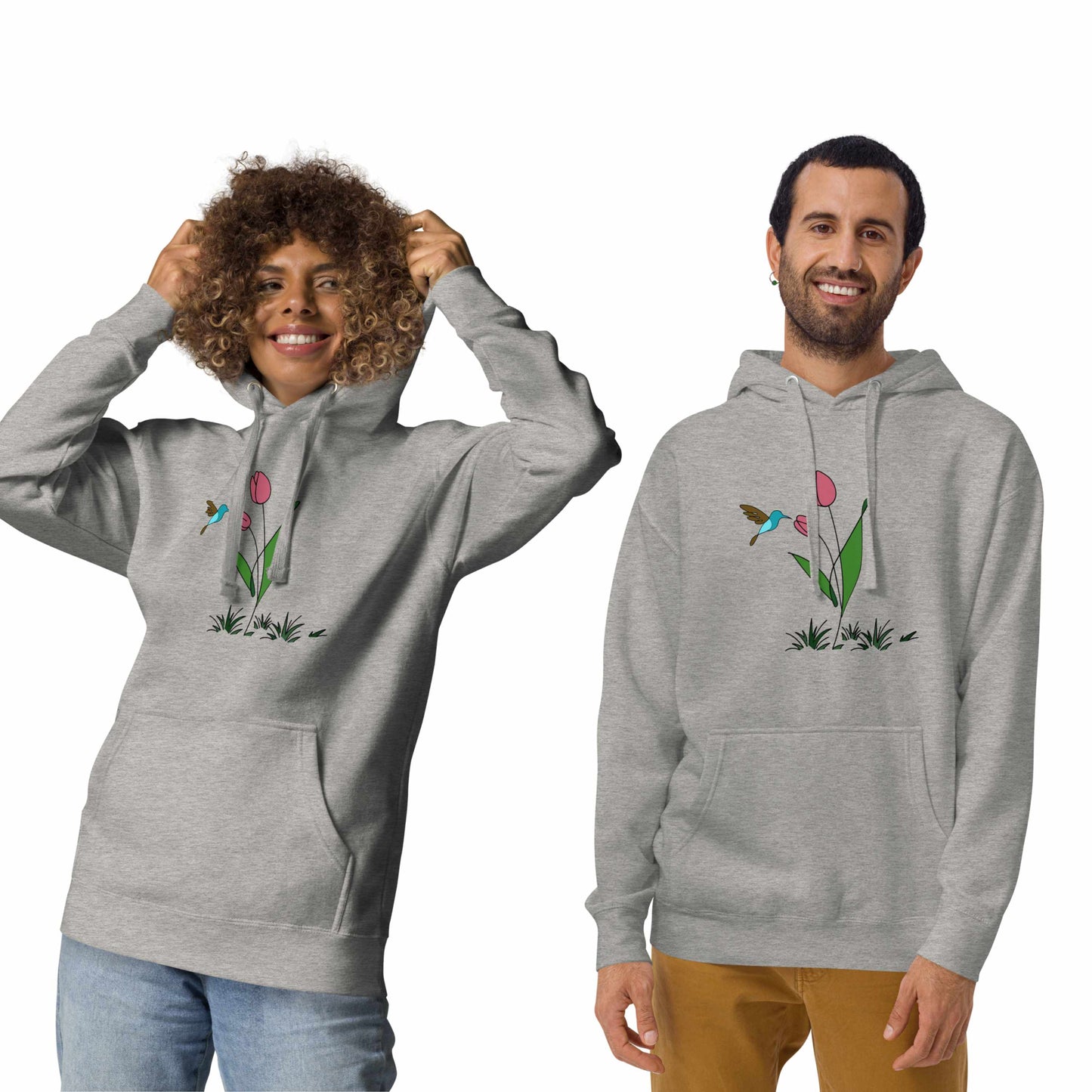 FRESH FEELING Unisex Hoodie Floral Design