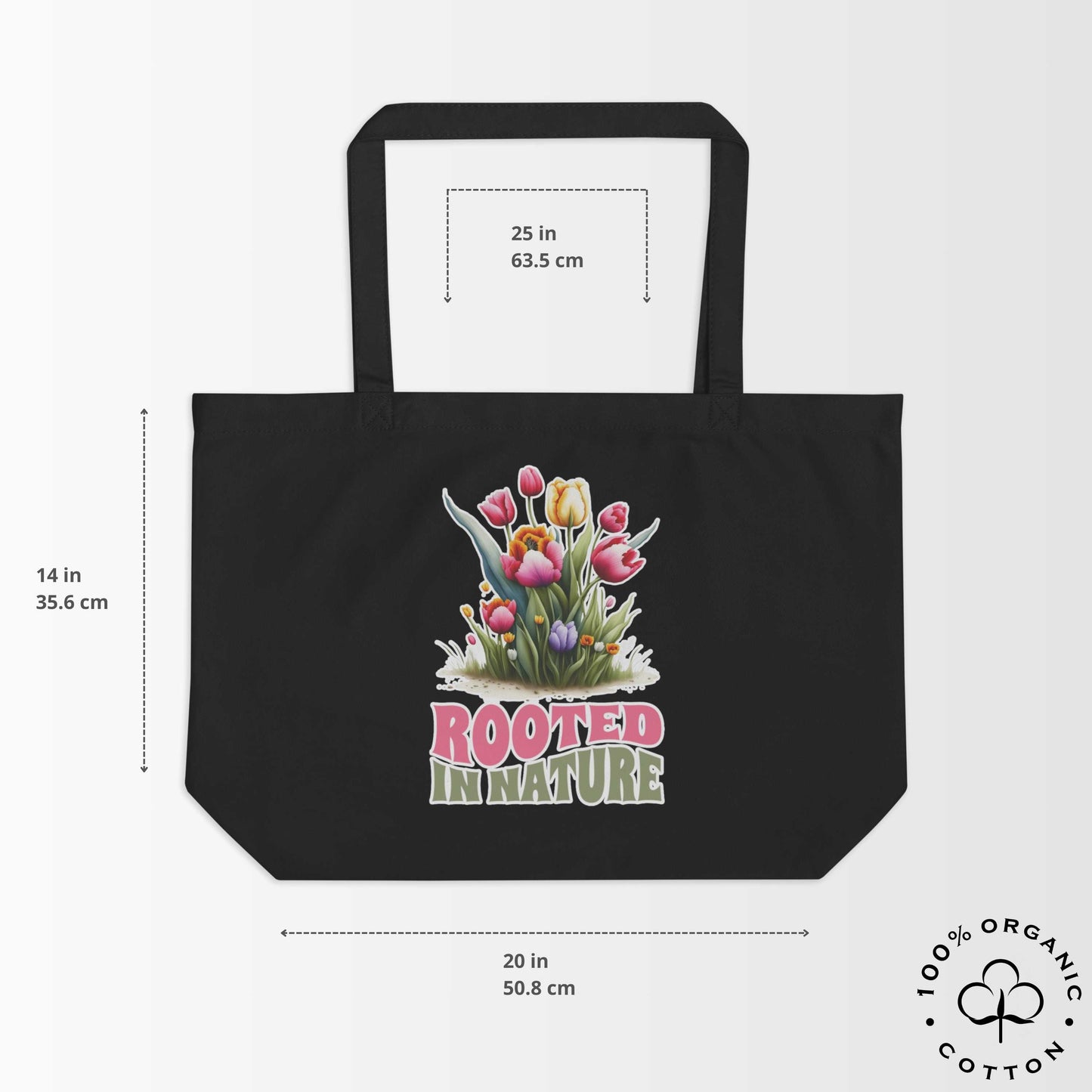 ROOTED IN NATURE Large Organic Tote Bag