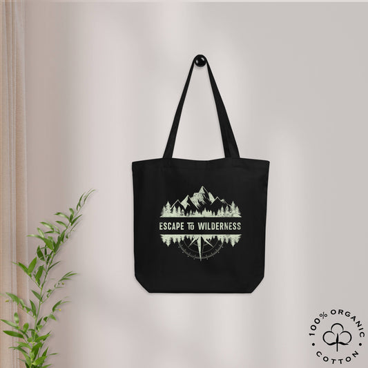 ESCAPE TO WILDERNESS Organic Cotton Medium Tote Bag