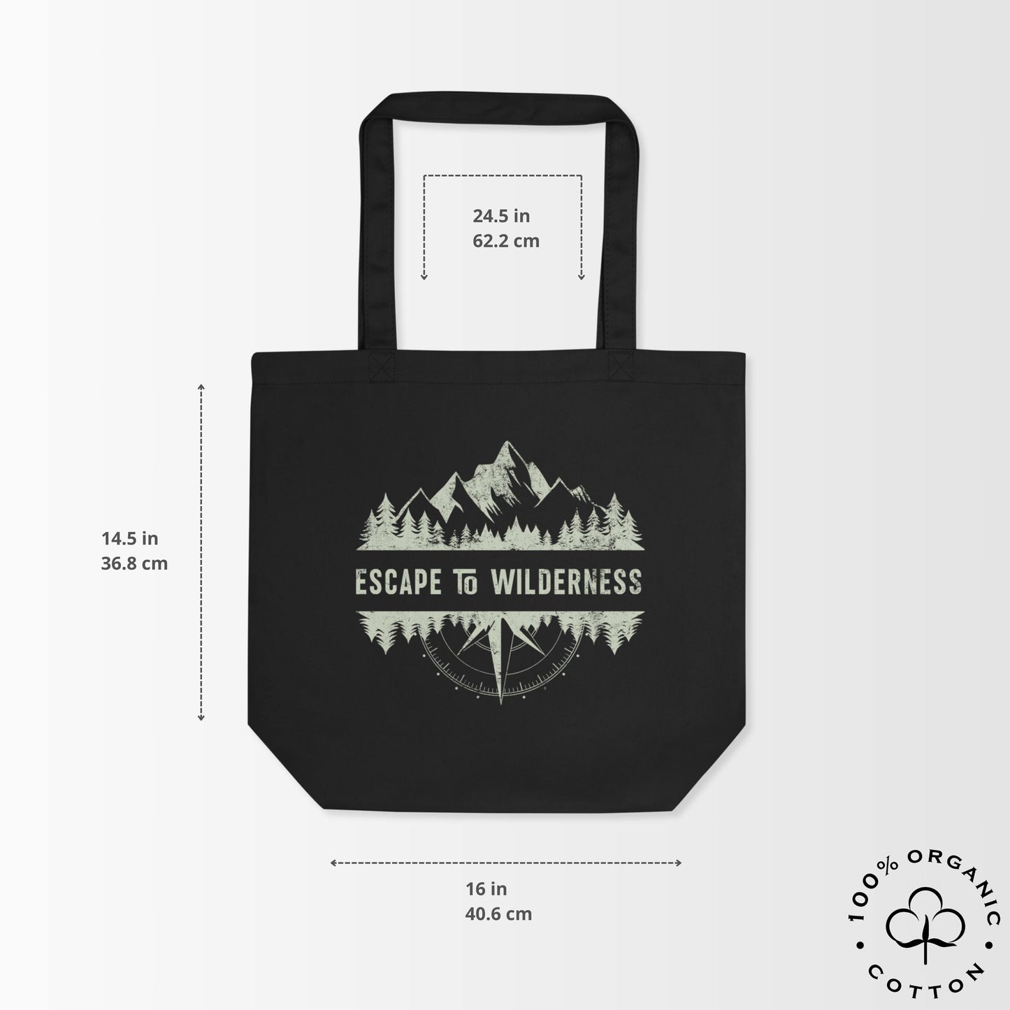 ESCAPE TO WILDERNESS Organic Cotton Medium Tote Bag