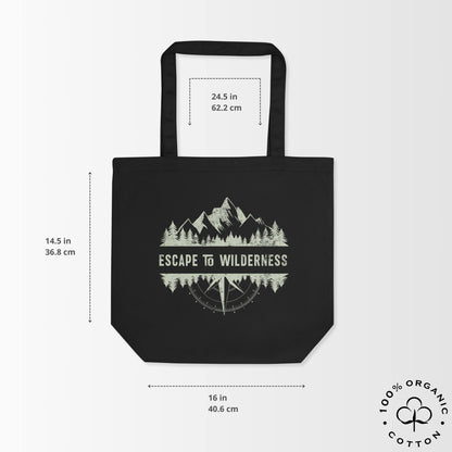 ESCAPE TO WILDERNESS Organic Cotton Medium Tote Bag