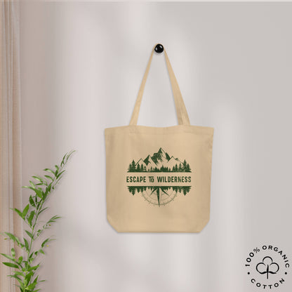 ESCAPE TO WILDERNESS Organic Cotton Medium Tote Bag