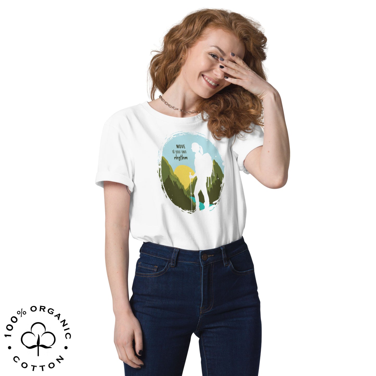MOVE AT YOUR OWN RHYTHM Women's Organic Cotton T-Shirt