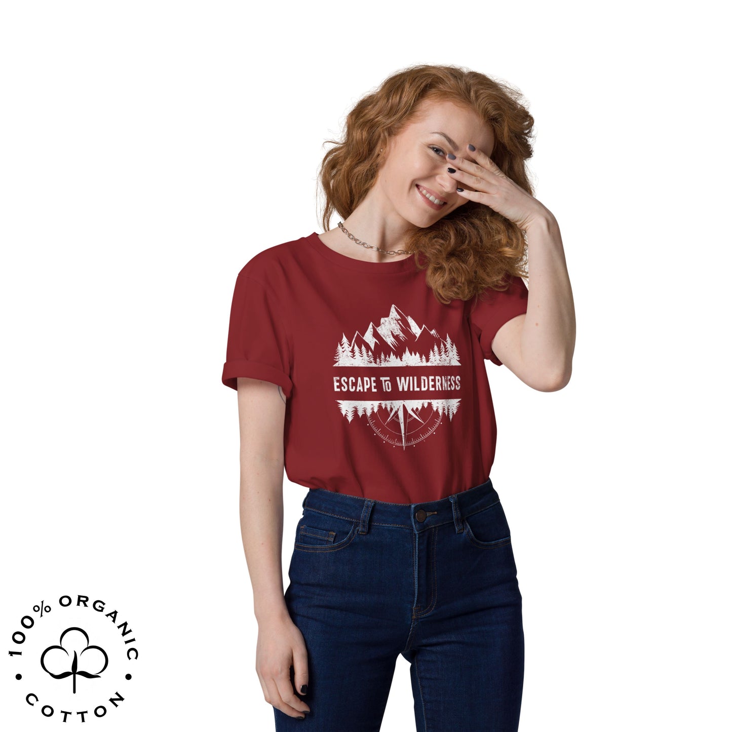 ESCAPE TO WILDERNESS Women's Organic Cotton T-Shirt