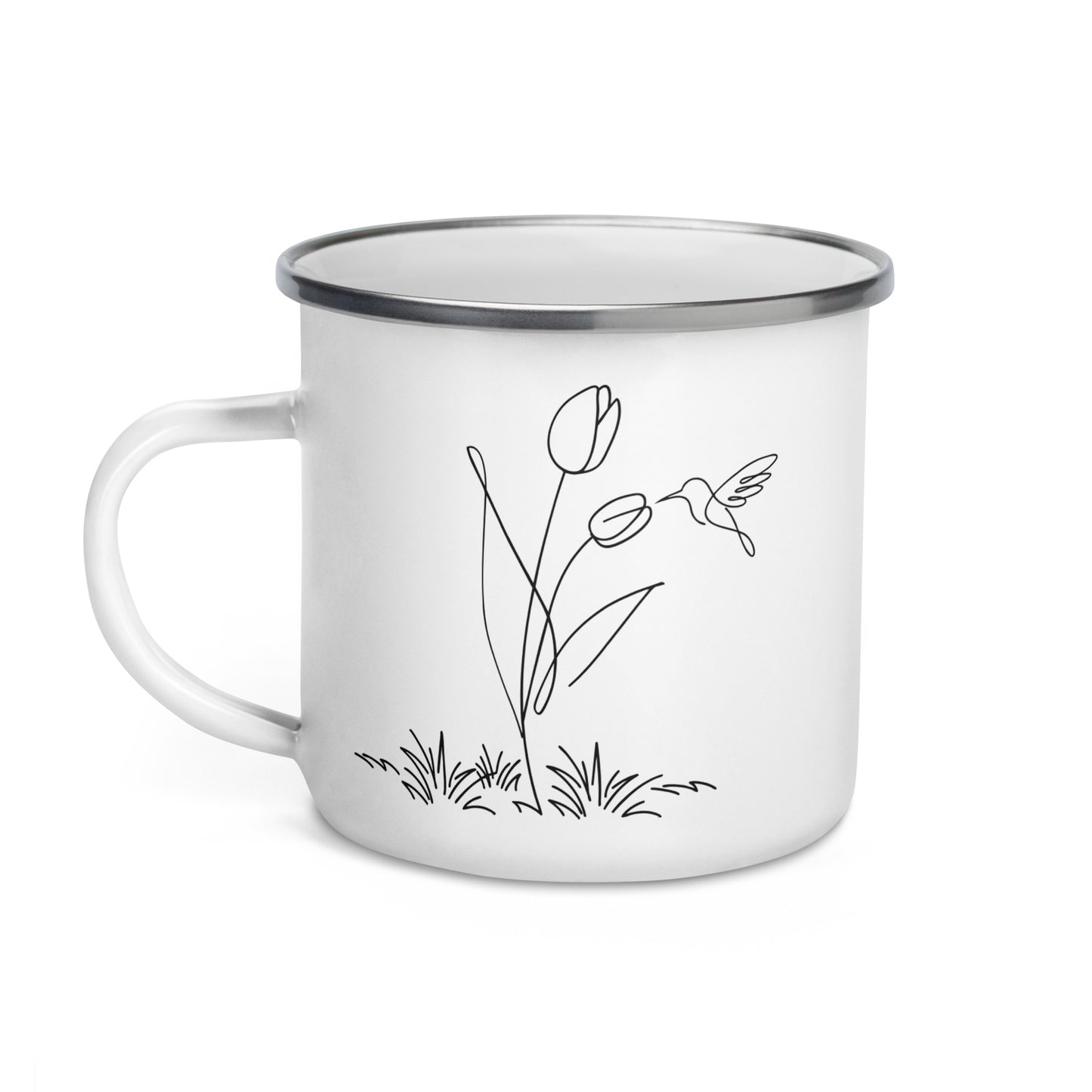 Fresh Feeling Enamel Mug - Tulip and Hummingbird