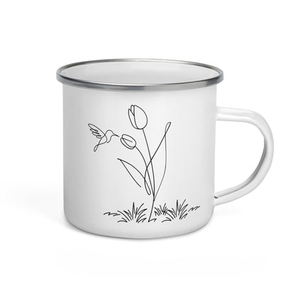 Fresh Feeling Enamel Mug - Tulip and Hummingbird