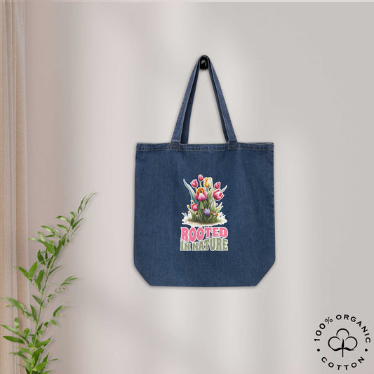 ROOTED IN NATURE Organic Denim Tote Bag