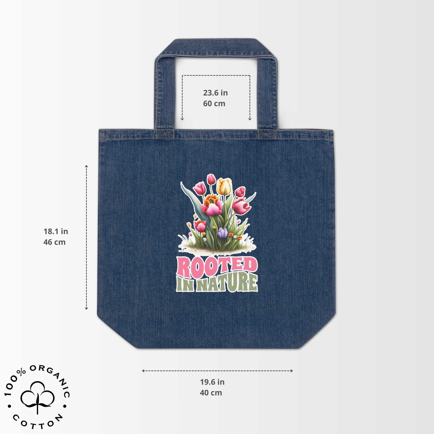 ROOTED IN NATURE Organic Denim Tote Bag