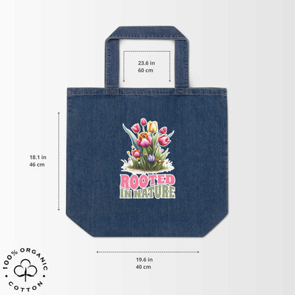 ROOTED IN NATURE Organic Denim Tote Bag