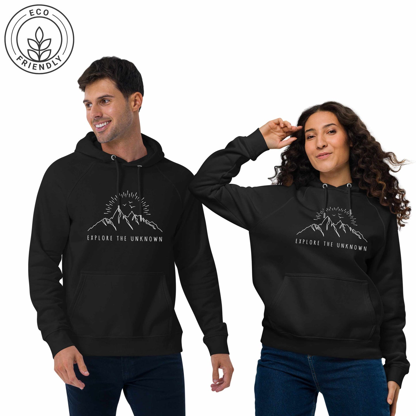 EXPLORE THE UNKNOWN Unisex Eco Hoodie