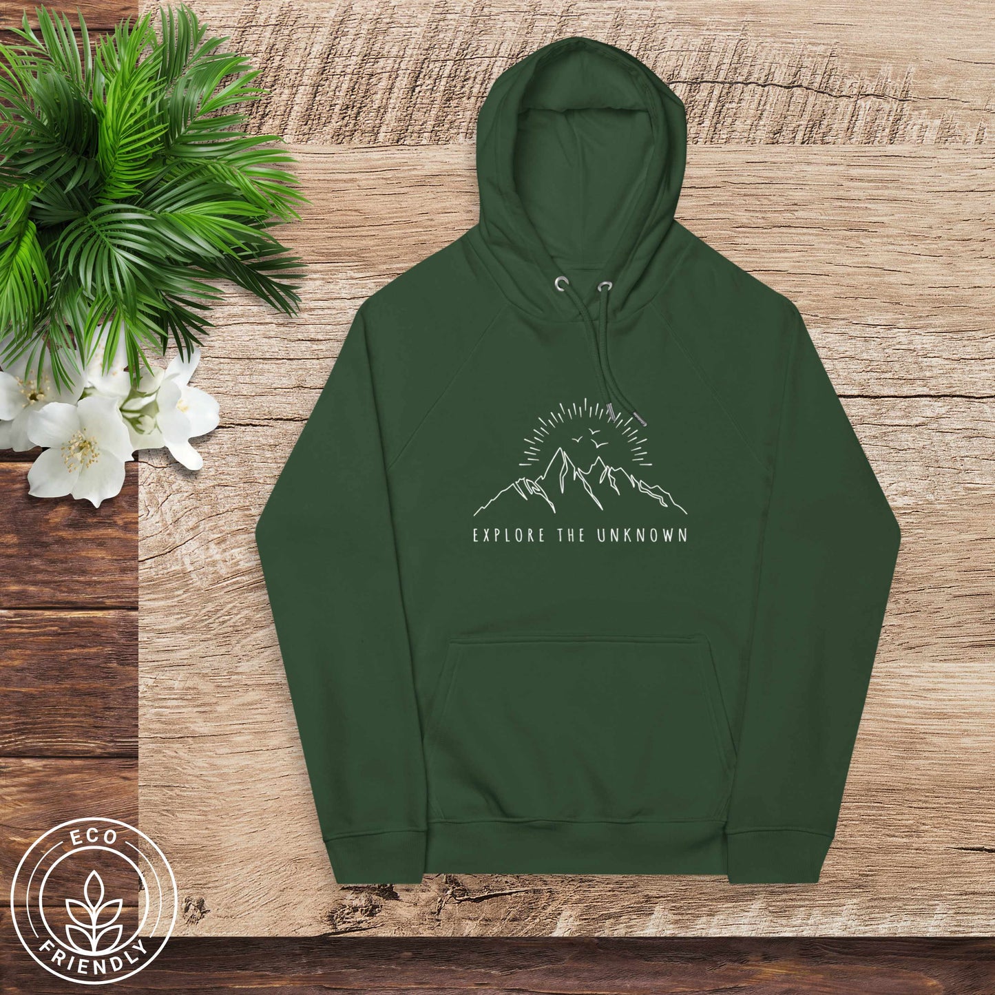 EXPLORE THE UNKNOWN Unisex Eco Hoodie