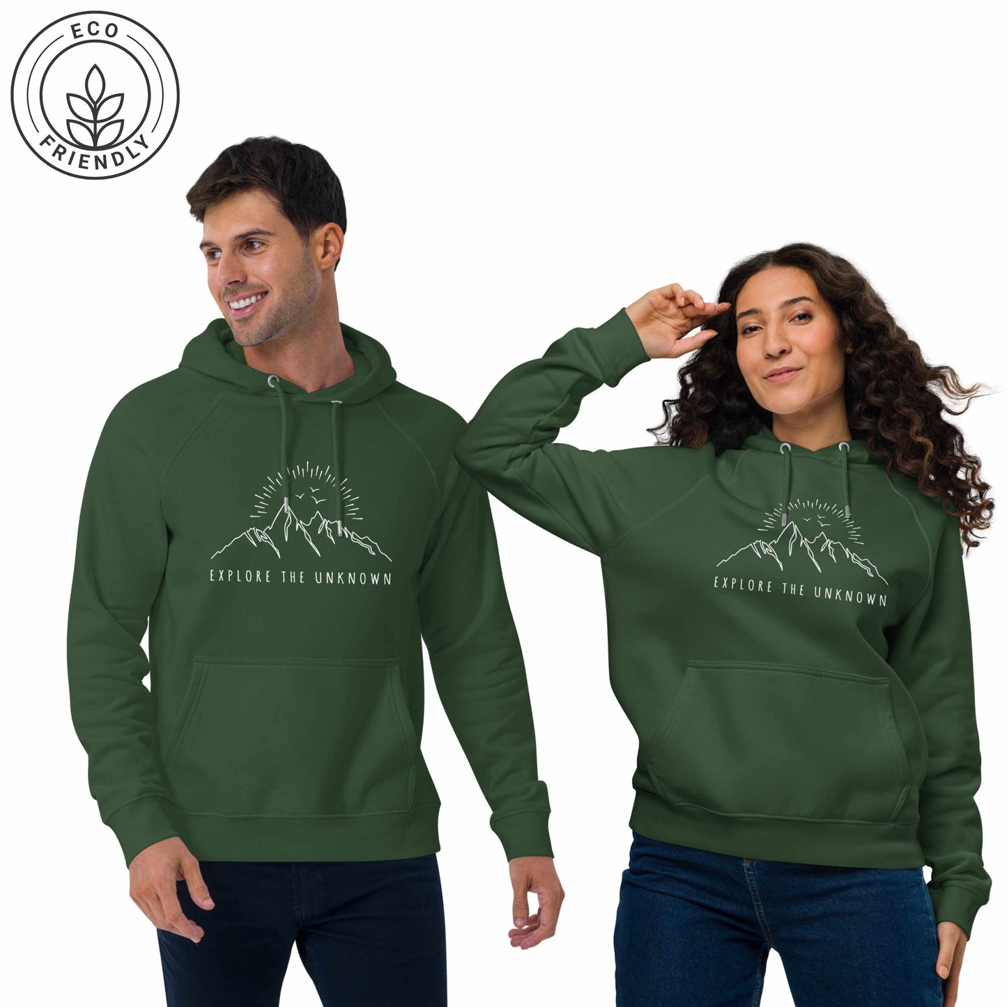 EXPLORE THE UNKNOWN Unisex Eco Hoodie
