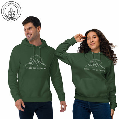 EXPLORE THE UNKNOWN Unisex Eco Hoodie