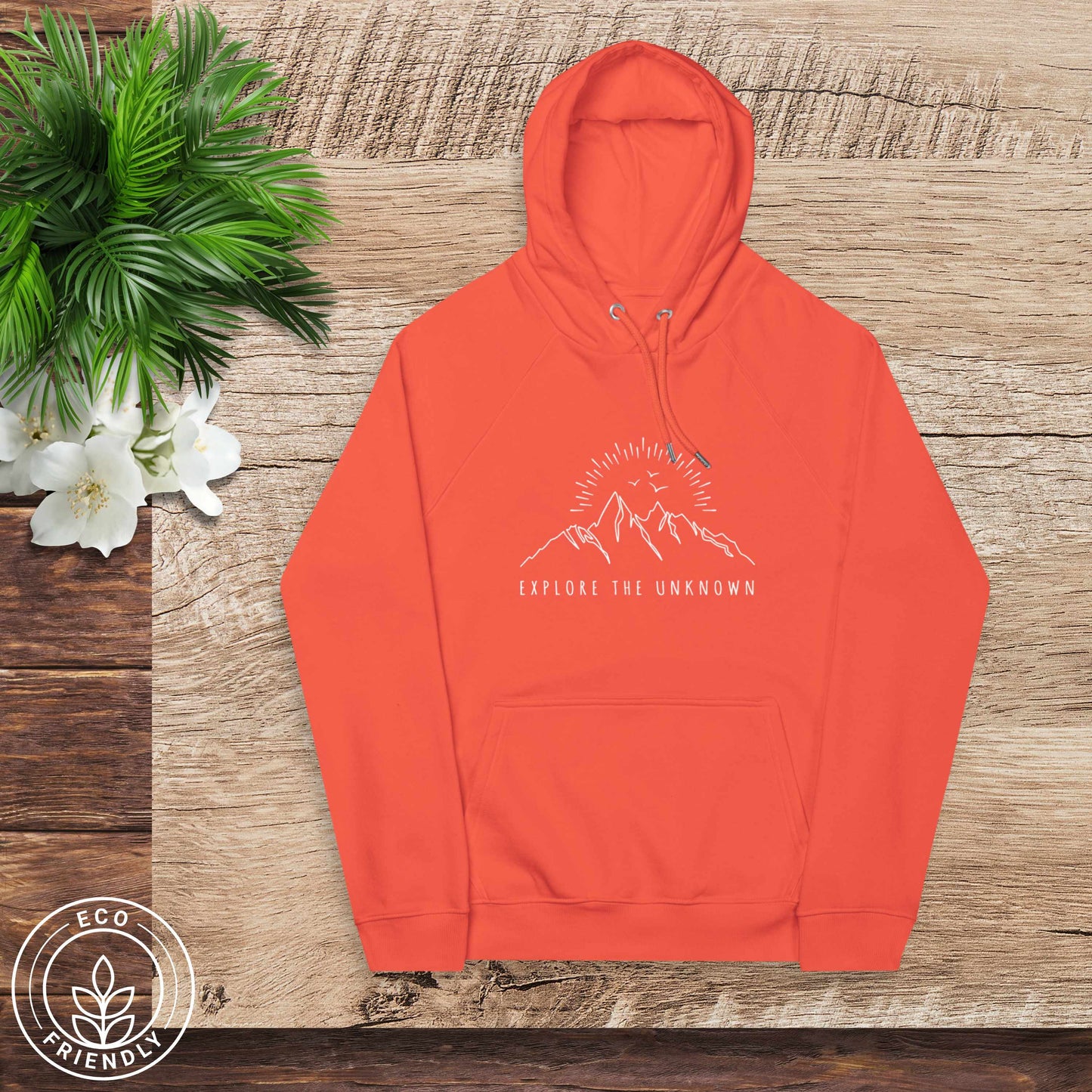 EXPLORE THE UNKNOWN Unisex Eco Hoodie