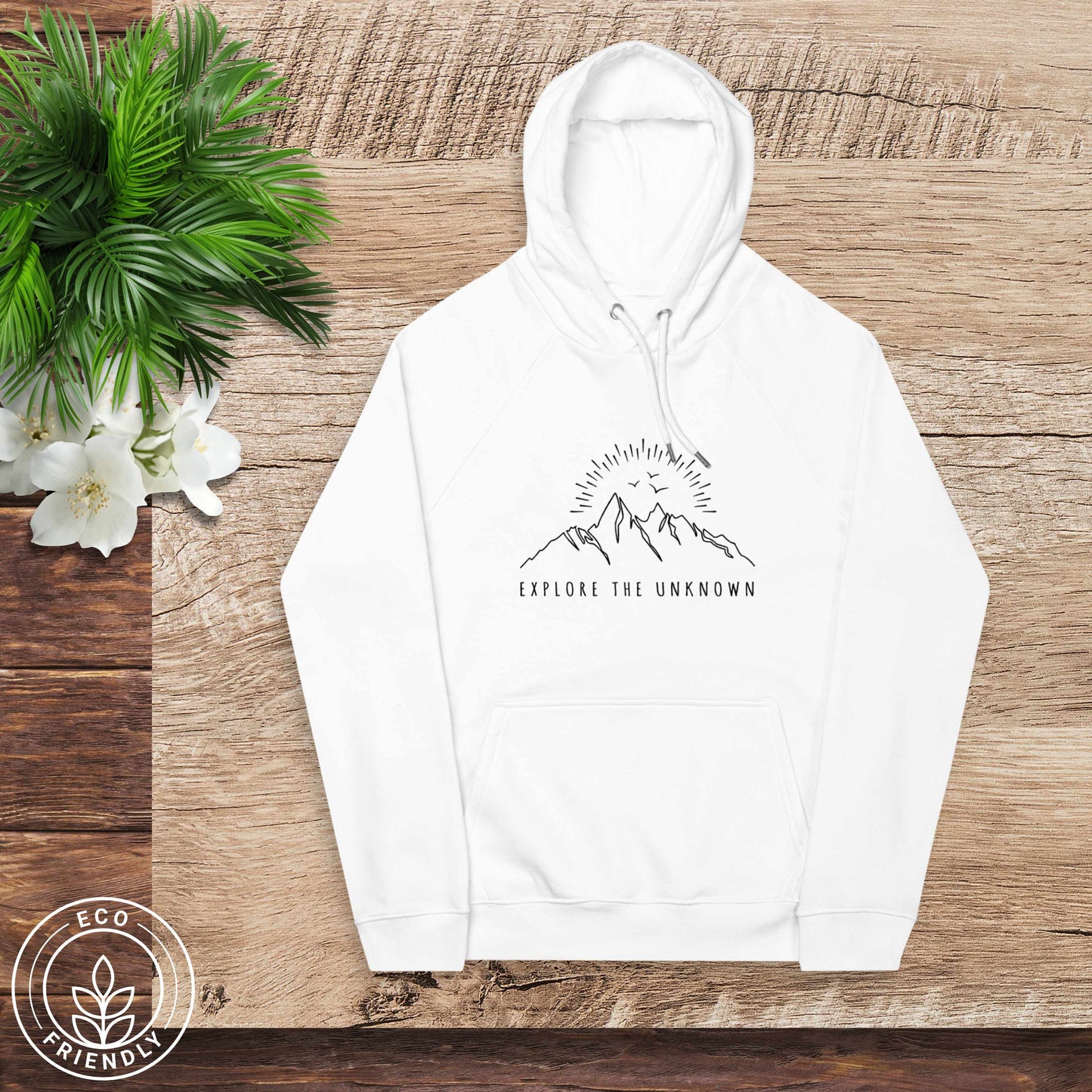 EXPLORE THE UNKNOWN Unisex Eco Hoodie