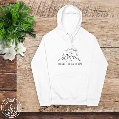 EXPLORE THE UNKNOWN Unisex Eco Hoodie