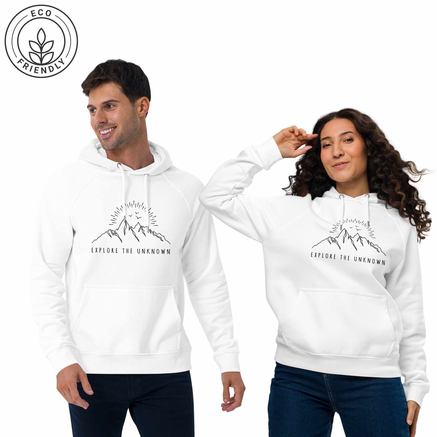 EXPLORE THE UNKNOWN Unisex Eco Hoodie