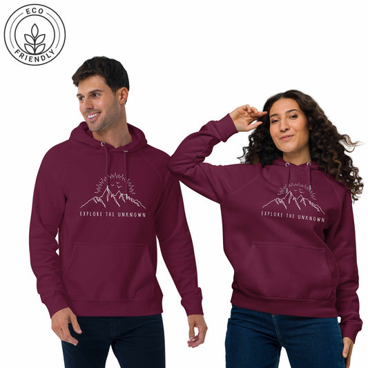 EXPLORE THE UNKNOWN Unisex Eco Hoodie