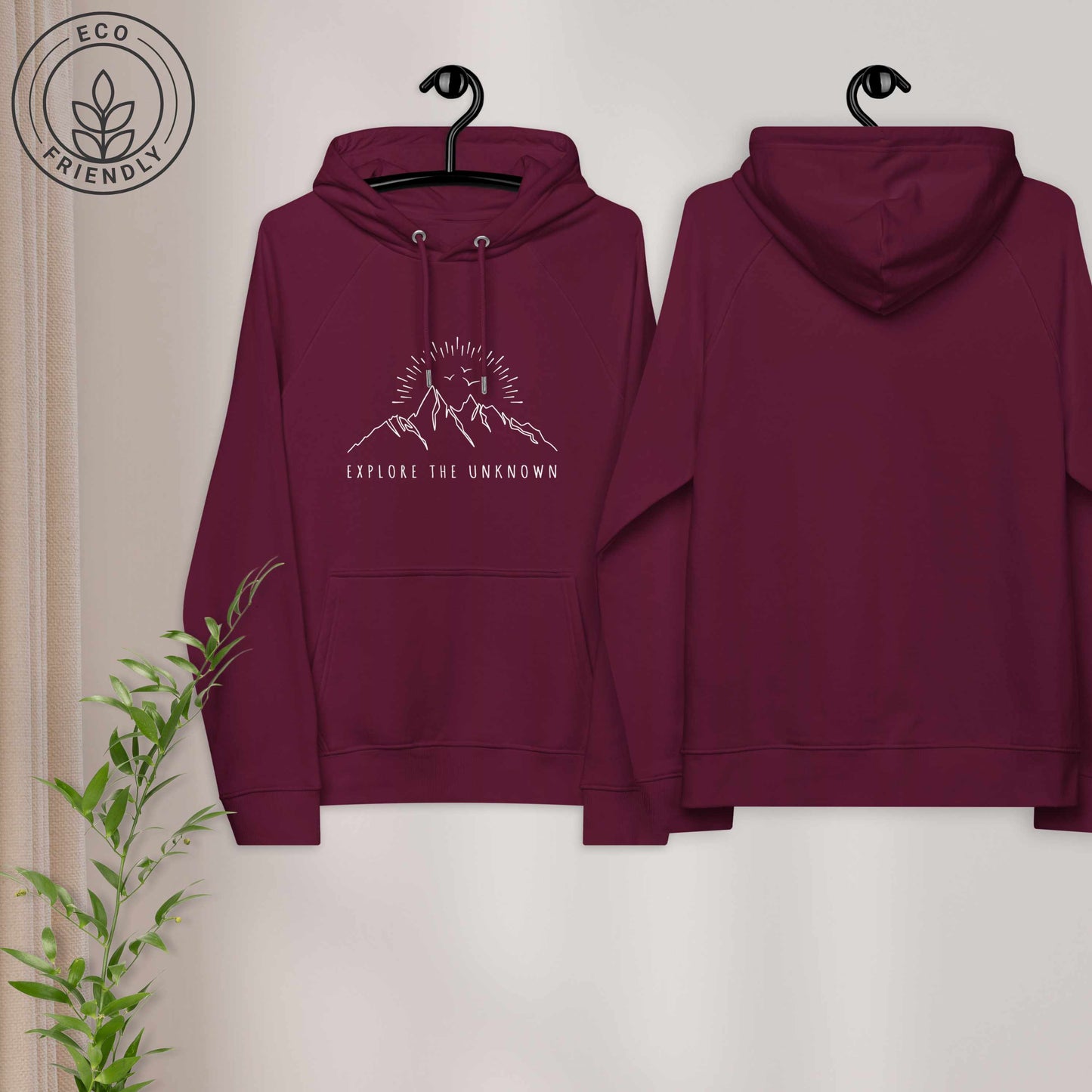 EXPLORE THE UNKNOWN Unisex Eco Hoodie