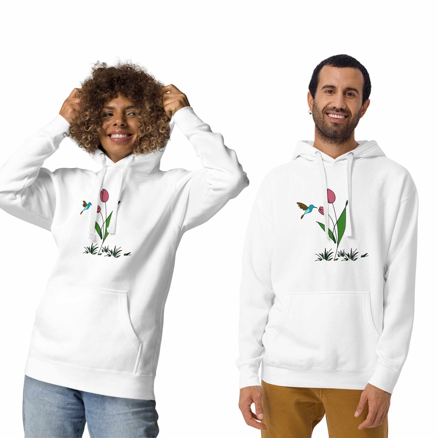 FRESH FEELING Unisex Hoodie Floral Design