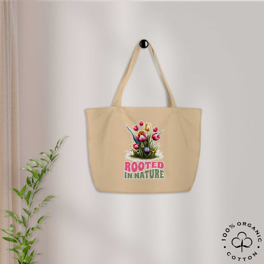 ROOTED IN NATURE Large Organic Tote Bag