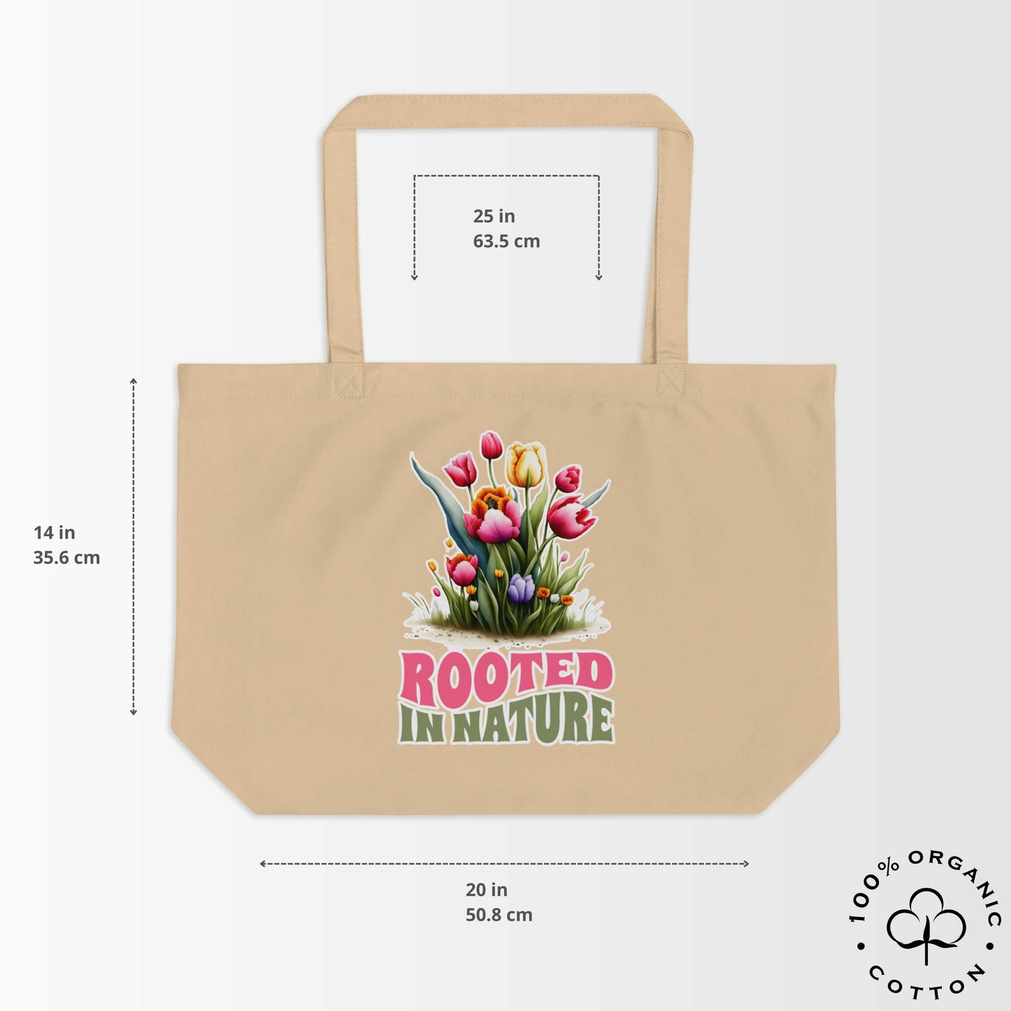 ROOTED IN NATURE Large Organic Tote Bag