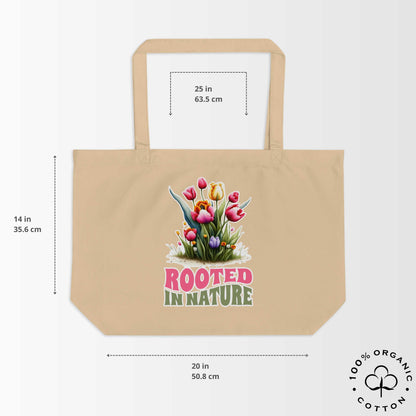 ROOTED IN NATURE Large Organic Tote Bag