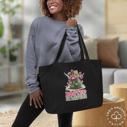 ROOTED IN NATURE Large Organic Tote Bag