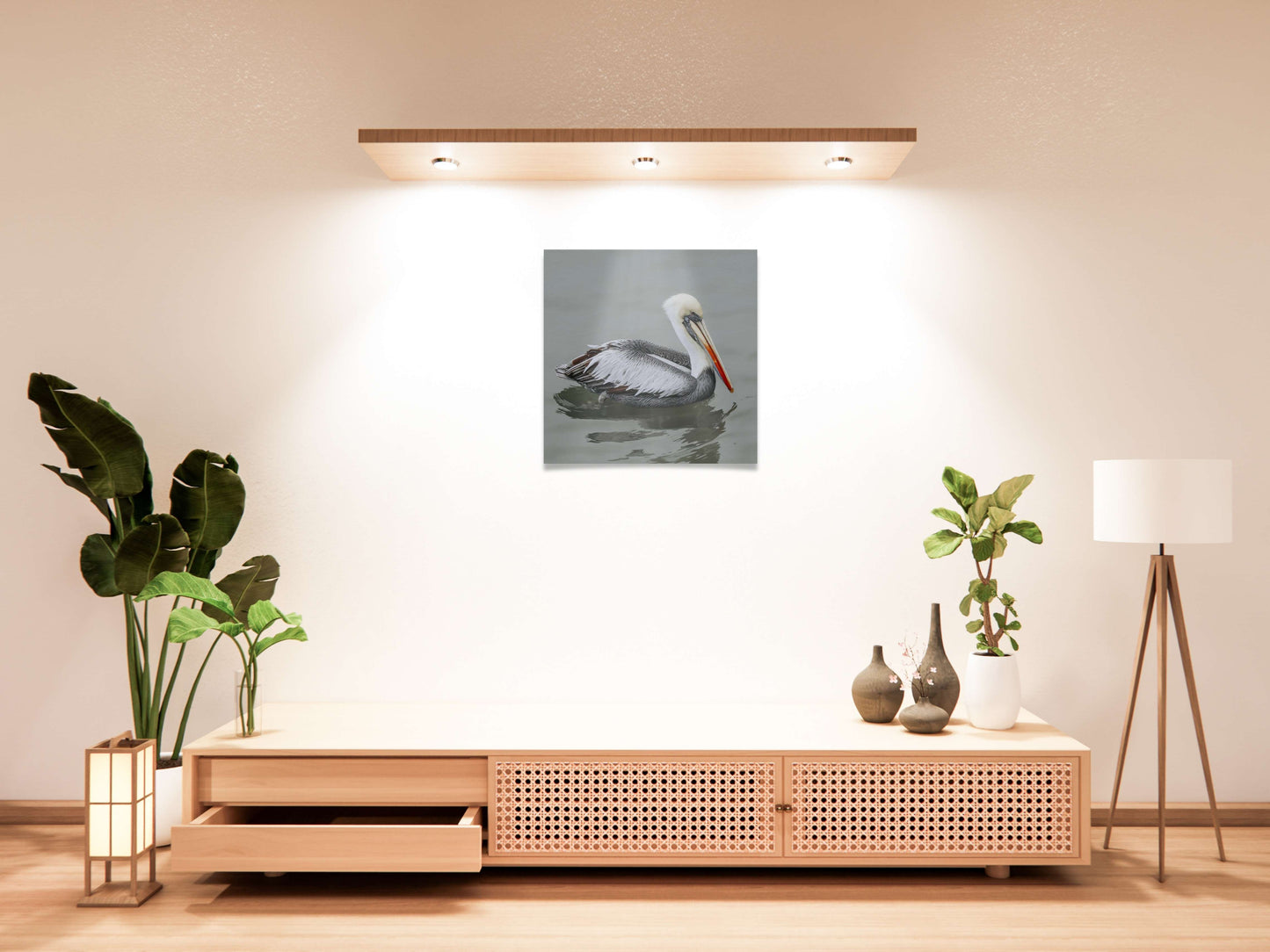 Pelican STILL WATER, WILD SOUL Photo Canvas Print